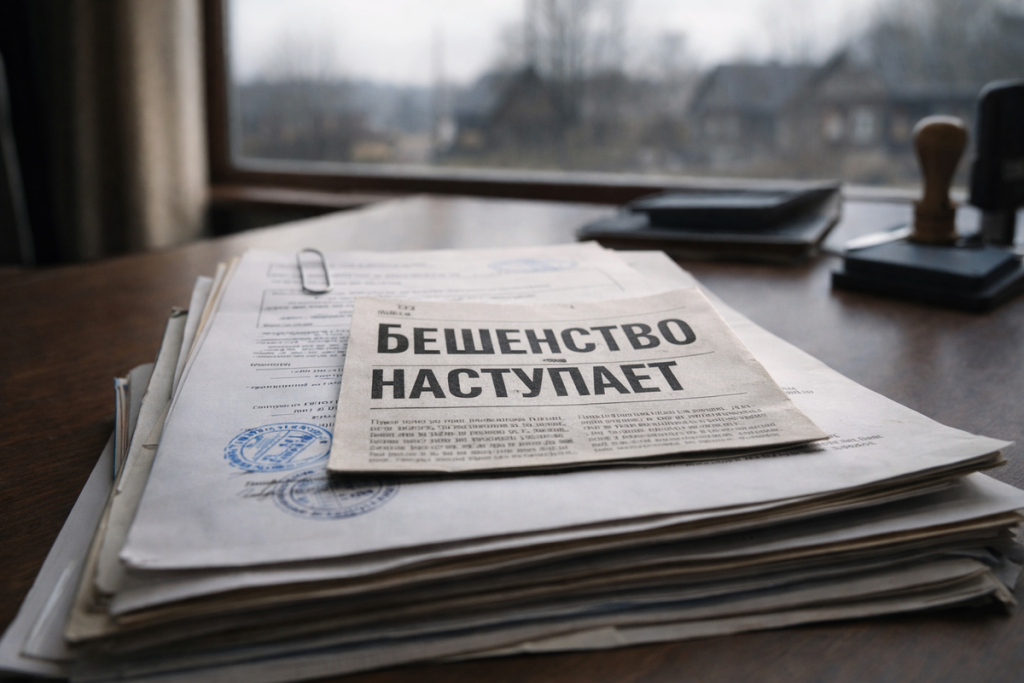 Бешенство в Алтайском крае Газета на столе