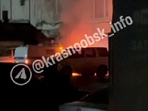 В Краснообске Новосибирской области второй раз за последнее время горят служебные машины у отдела полиции №3