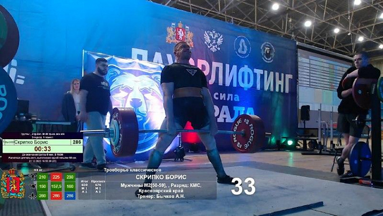 Норильский спортсмен установил два рекорда России на всероссийских соревнованиях по пауэрлифтингу