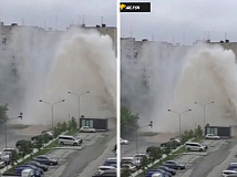  В Новосибирске забил фонтан из горячей воды высотой с девятиэтажку